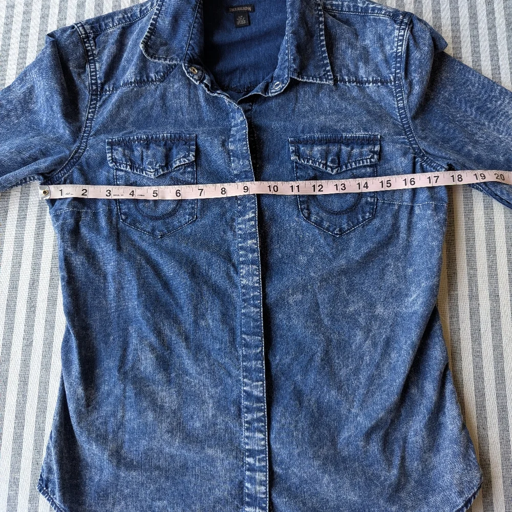 True Religion Dark Wash Denim Button Down - Picture 6 of 7